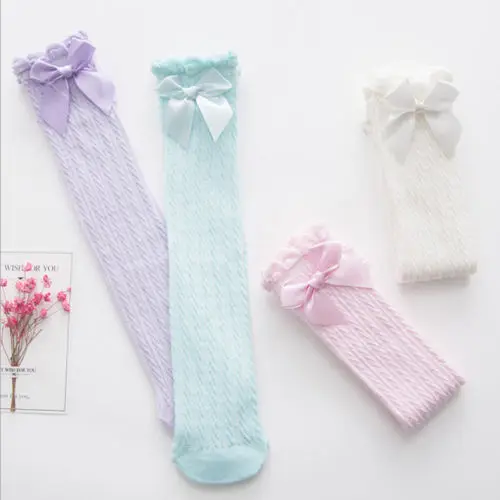 

Cotton Toddler Kid Baby Girl High Long Socks Bow 28cm 38cm