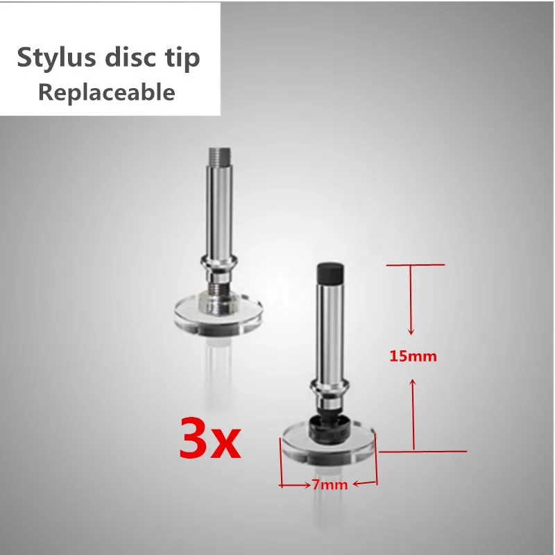 3 шт. стилусы кремниевые головки сменный диск наконечник экран сенсорная ручка длина заголовка 15 мм диаметр 7 мм