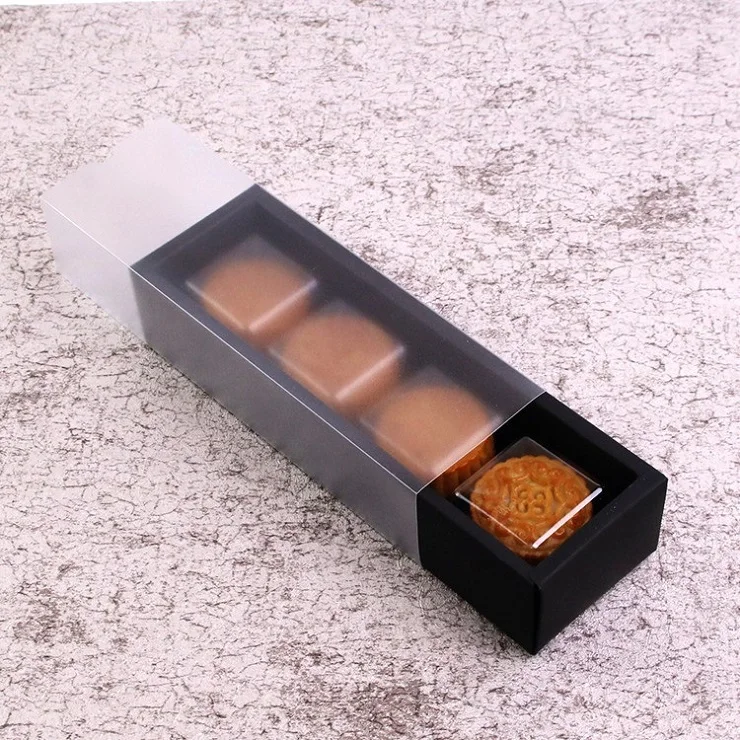 

200pcs 23*6.2*4.9cm macaron boxes with Frosted Plastic Cover Drawer Type Mooncake Cookies Biscuit Packing Box wen6303