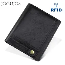 JOGUJOS кошелек из натуральной кожи на молнии мужской кошелек RFID кредитный держатель для карт кошелек Бизнес портмоне Crazy Horse Кошелек Сумочка