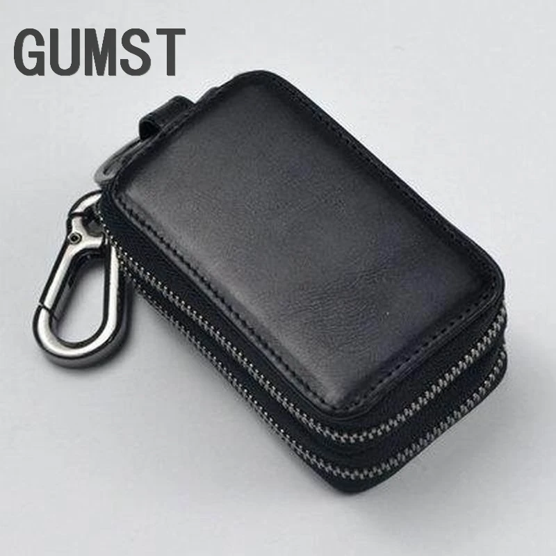 

Men Key Holder Wallet Genuine Leather Solid 8 Colors Women Key Wallet Key Organizer Bag Car Housekeeper Wallet Key Holder