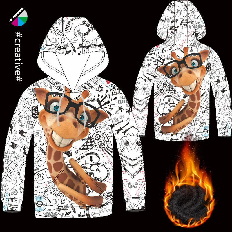Customize animals or other patterns hoodie sublimation 3d printing