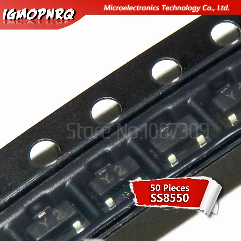 Биполярные транзисторы SS8550 S8550 Y2 625 МВт 25 в SOT23-3 мА SMD 50 шт. | Электронные компоненты