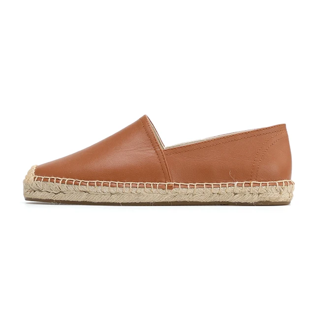 leather flat espadrilles