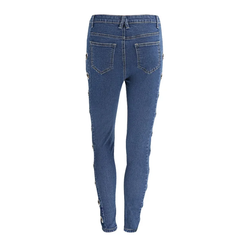 Высокая брюки с высокой талией женские новые джинсы женские с высокой талией синий сторона Сплит Джинсы бойфренда для женщин DD1431