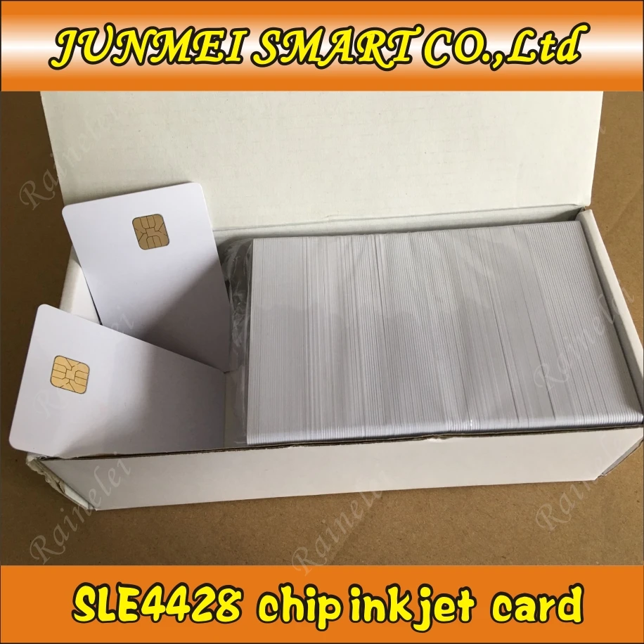 200 шт для печати ПВХ контакт Смарт IC пустая карта с чипом SLE4428 (1K памяти) E pson/C anon
