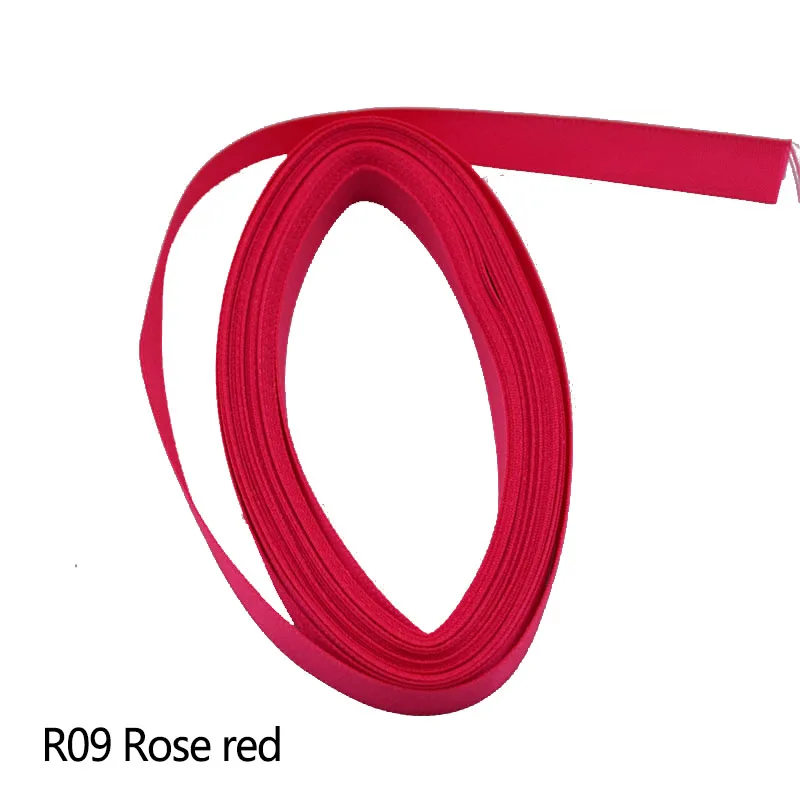 10 мм* 5 м шелковая сатиновая подарочная лента Материал для упаковки Свадебные украшения принадлежности для скрапбукинга качество DIY ремесло Упаковка Ленты - Цвет: Rose red