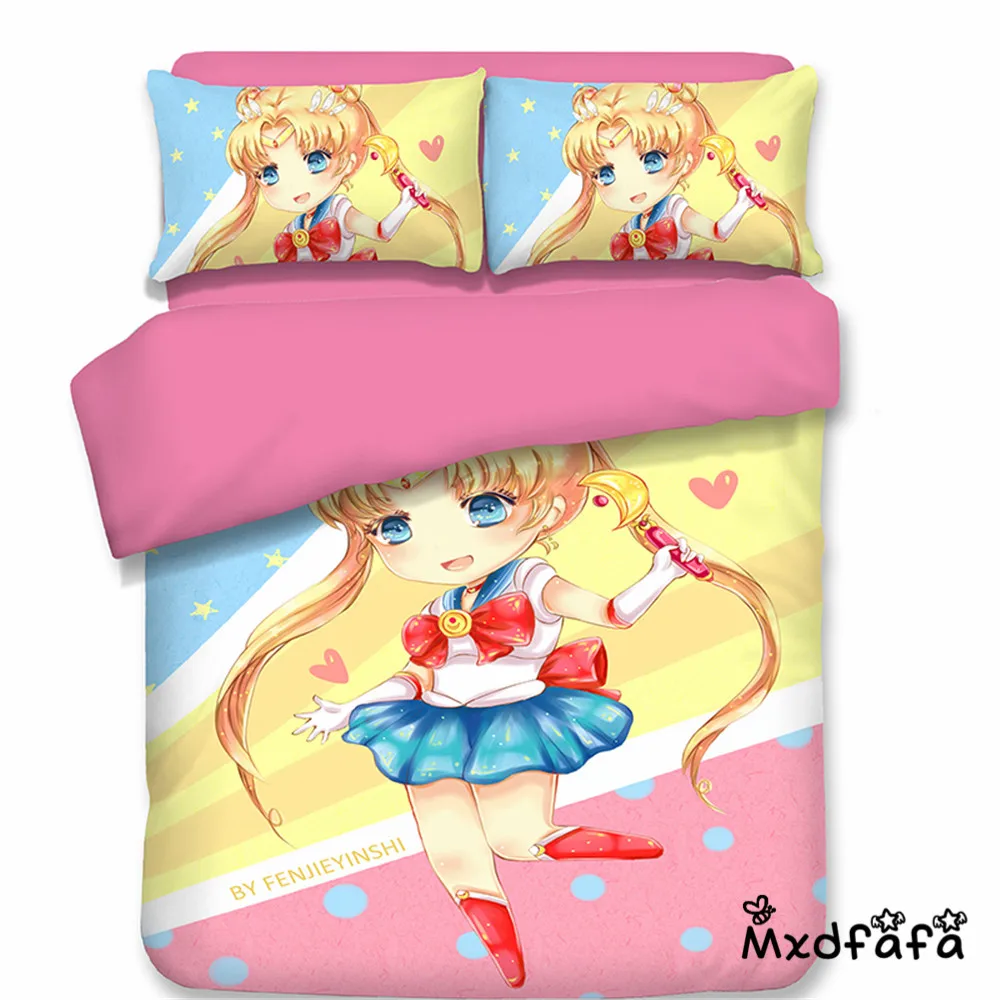 

Mxdfafa Anime Sailor Moon Duvet Cover Set 3D Bedding Bag Luxury Duvet Cover Set 3pcs Sets Include 1 Duvet Cover and 2 Pillowcase
