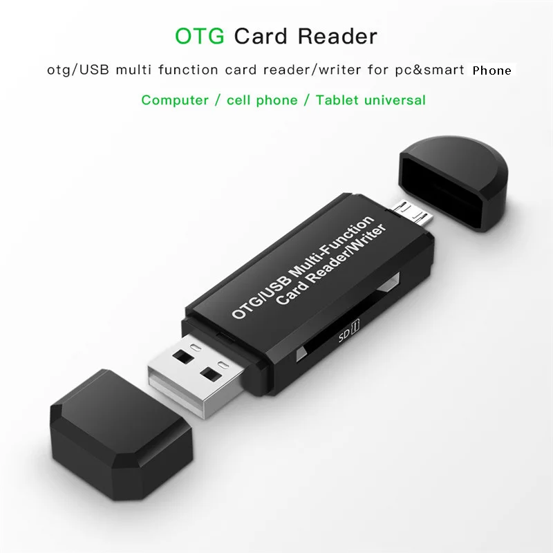 3 в 1 Micro USB кард-ридер Мужской к USB 2,0 Женский OTG адаптер SD/TF кард-ридер для Android телефона ПК ноутбука