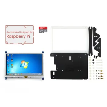 

Raspberry Pi Accessory Package with 5 inch HDMI LCD + Case + Micro SD Card,RPi Acce E