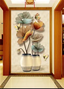 

3d wallpaper photo wallpaper custom living room porch mural jewellery flower butterfly painting background wallpaper for wall 3d