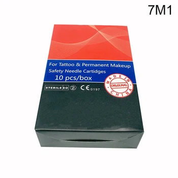 

7M1 0.35mm 10Pcs Disposable Tattoo Cartidges Needles Permanent Makeup for Makeup Tattoo Machine Eyebrow Needles agulha tatuagem