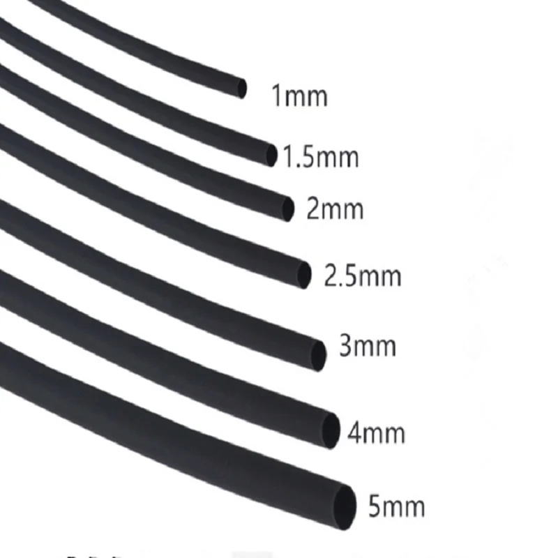 1 м/лот термоусадочная трубка 0,5 мм 0,6 мм 0,8 мм 1 мм 1,5 мм 2 мм 3 мм 3,5 мм термоусадочная трубка термоусадочная обёрточная бумага кабель втулка комплект