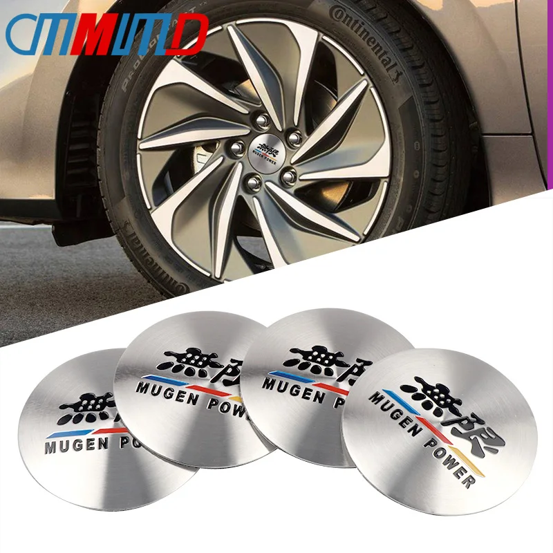 Car Styling New 4pcs 56mm Aluminum Mugen Power Car Wheel Center Hub Cap
