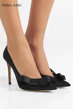 

Sexy Butterfuly-knot Pointy Toe Pumps Zapatos De Mujer Women Slip On Thin High Heels Fashion Stilettos Party Dress Shoes Woman