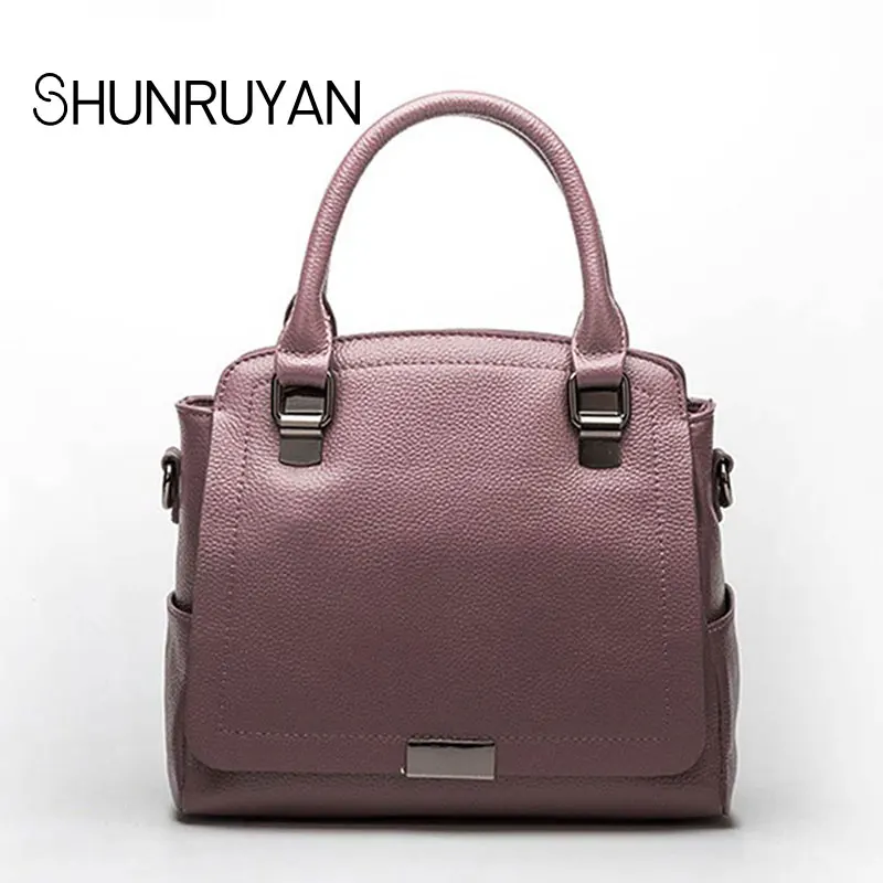 

SHUNRUYAN 2018 New high-quality leather handbags ladies cowhide shoulder Messenger bag fashion trend bag
