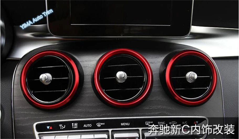 Lapetus Air AC выход Вентиляционное кольцо рамка Накладка для Mercedes Benz C Class W205 2015 2018 C180 C200