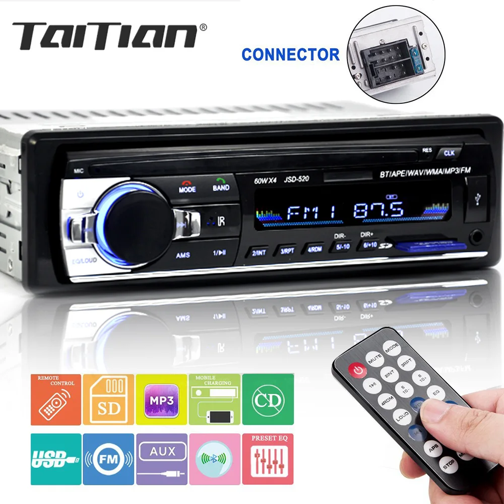 Bluetooth stereo subwoofer font b car b font font b radio b font 1 din hd