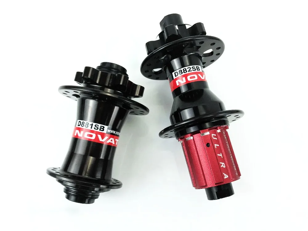 

Novatec D881SB-D882SB MTB bike disc brake hubs black/red 28/28 32/32 holes J-bend hubs novatec 881 82 hubs