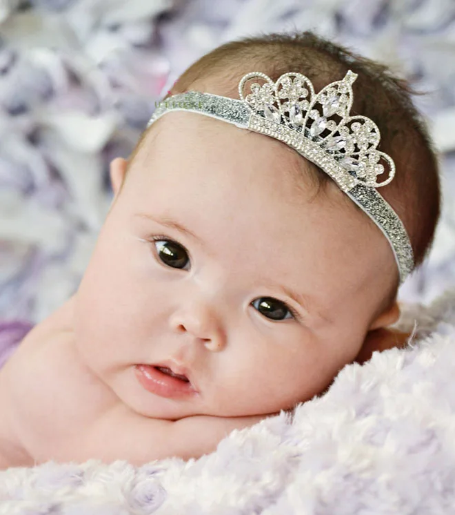 Newborn Baby Girls Infant Toddler Big Crown Headband Hair Band Headwear Tiara 