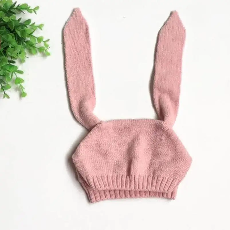 BMF TELOTUNY/ Модная вязаная шапка для маленьких мальчиков и девочек, бини зимняя теплая шапка с кроличьими ушками Apr3