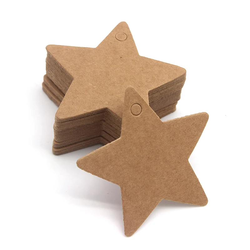 100-Pack Kraft Paper Gift Tags – Scallop Design, Blank For Christmas, Weddings, Luggage