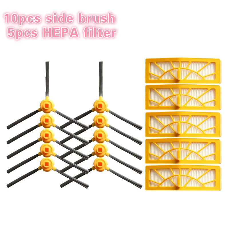 

10pcs side brush +5pcs HEPA filter for Sweeping robot Ecovacs Deebot TCR260/TCR266/TCR268/CEN350/D35B vacuum cleaner parts
