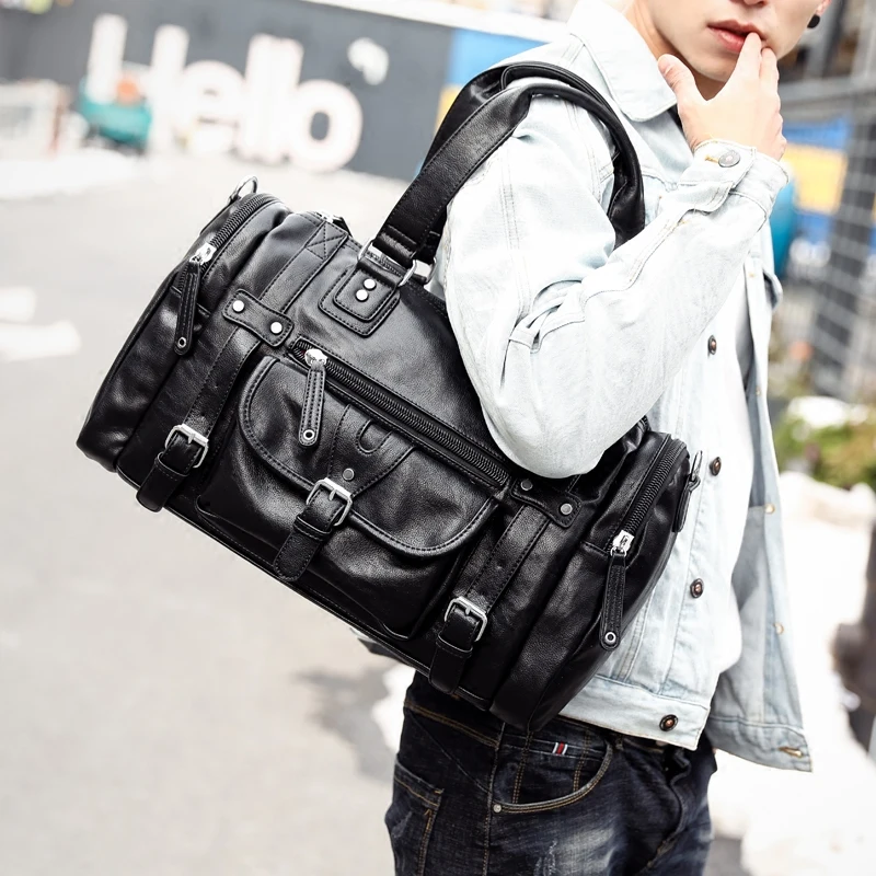 

Tidog Large men's leather handbag fashion traval bag