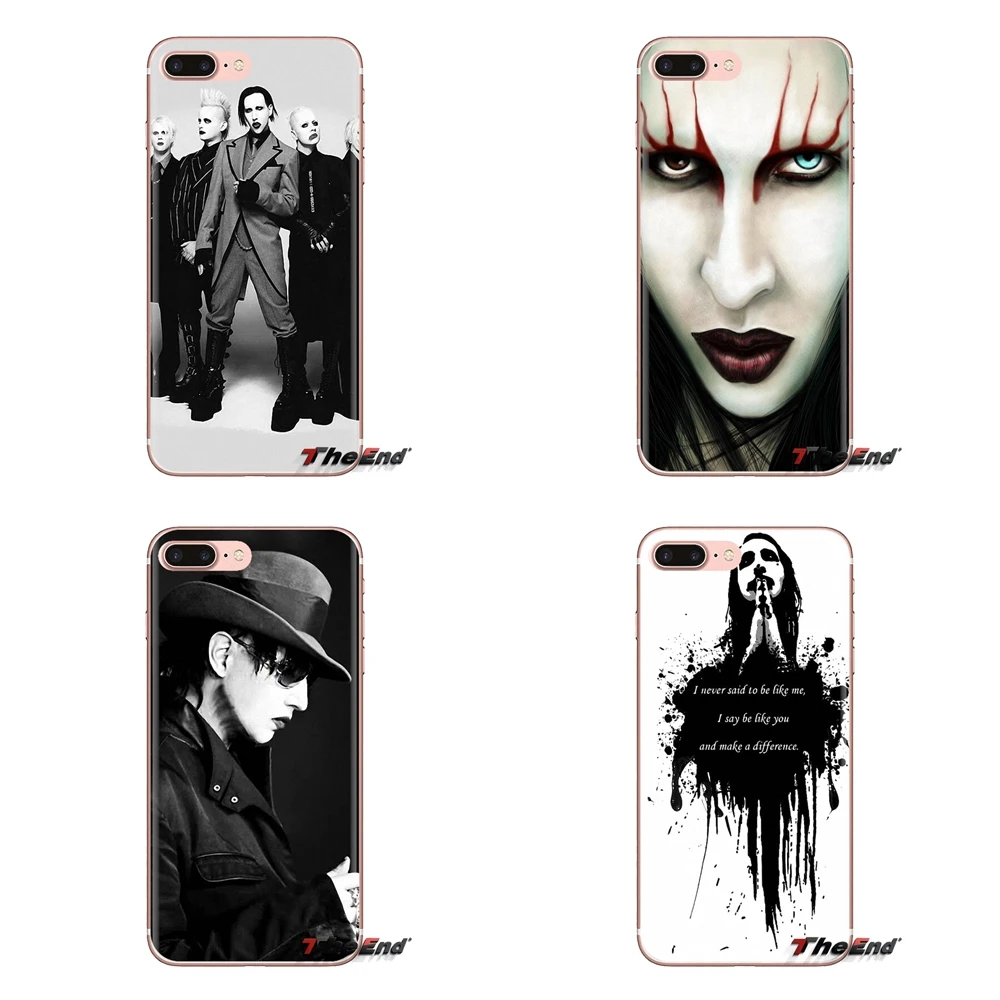 For Samsung Galaxy S3 S4 S5 Mini S6 S7 Edge S8 S9 S10 Plus Note 3 4 5 8 9 Transparent Soft Covers UK Marilyn Manson Brian Warner |