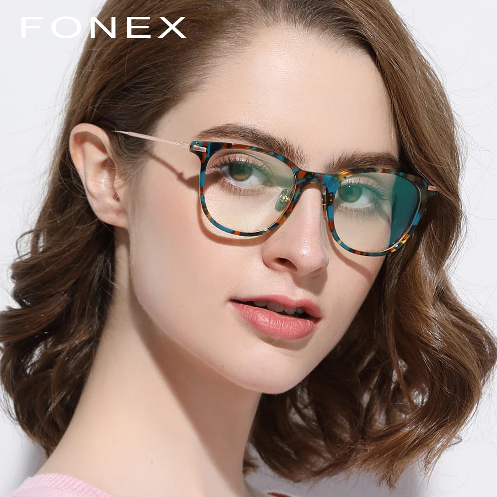 

B Pure Titanium Glasses Frame Men Ultralight Acetate Women 2018 New Vintage Round Myopia Optical Prescription Eyeglasses Eyewear
