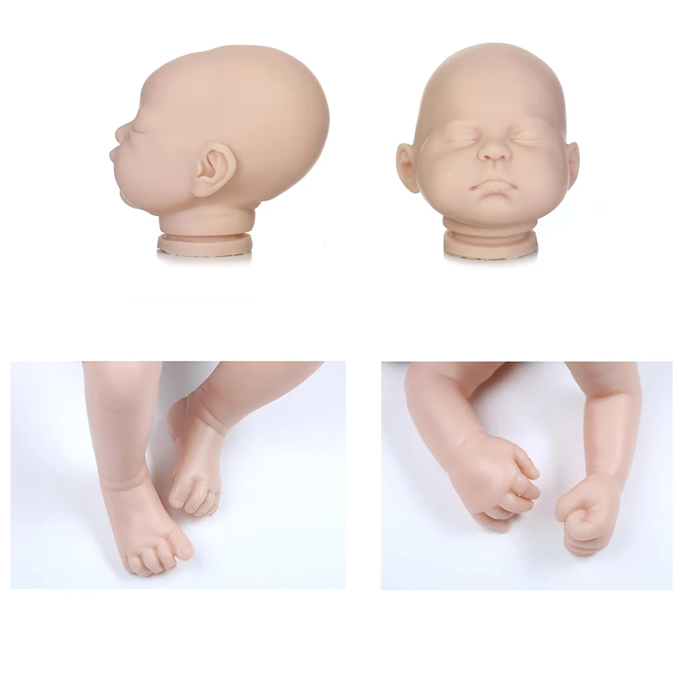 Имитация мягких виниловых кукольных комплектов голова+ 3/4 конечностей для 2" Reborn Sleeping Dolls DIY Детские реалистичные игрушки для сна
