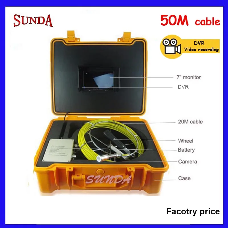 7Inch Portable Underwater Endoscope Pipe Car Sewer Snake Cam Waterproof