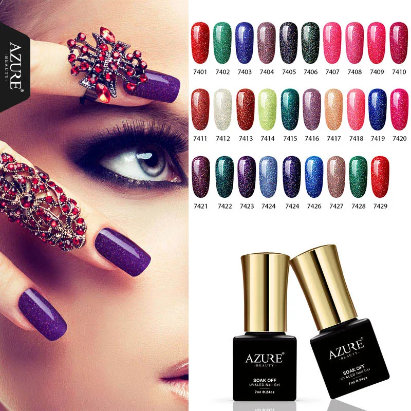 

AZURE BEAUTY Professional Gel Nail Polish 29 Colors Gel Varnish Soak Off Gel UV Semi Permanent Neon Enamel Azure Nail Gel Polish