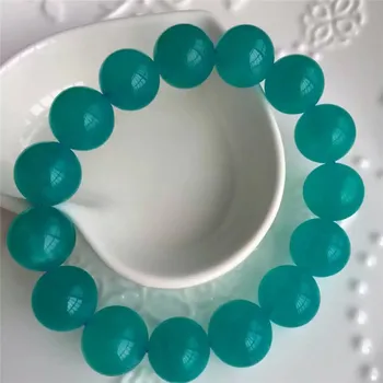 

Natural Mozambique Ice Amazonite Gems Round Bead Bracelet 12mm Crystal Stretch Bracelets For Women Men