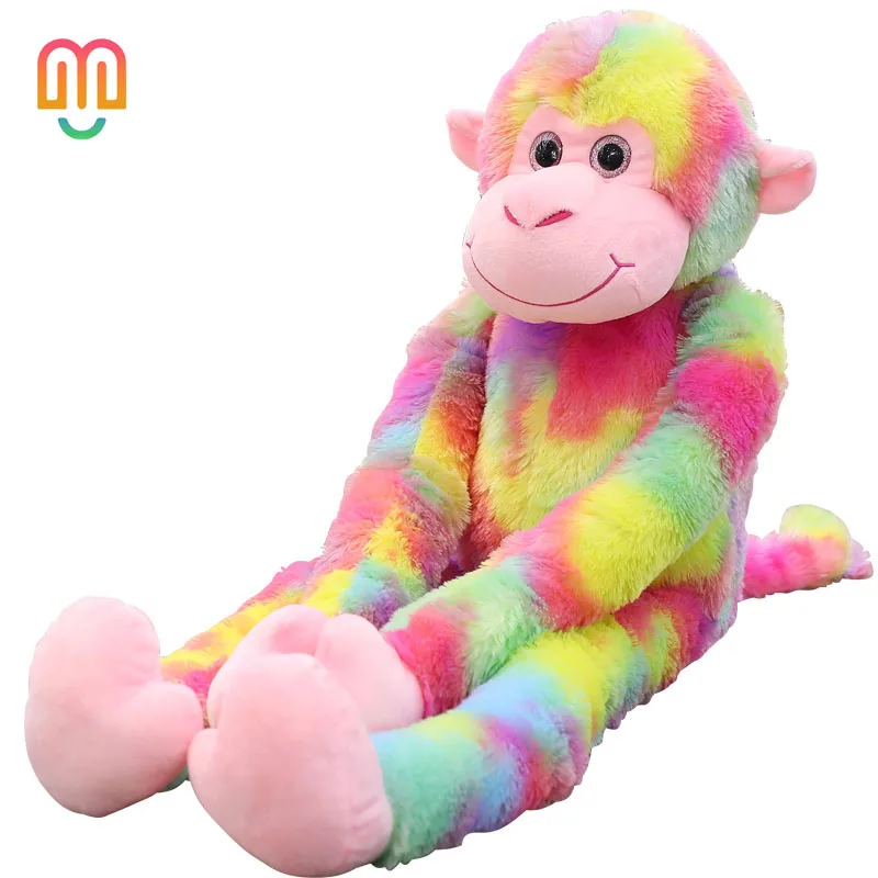 Vanmajor 80cm Creative Curtain Monkey Doll Plush Toy Colored Long Arm