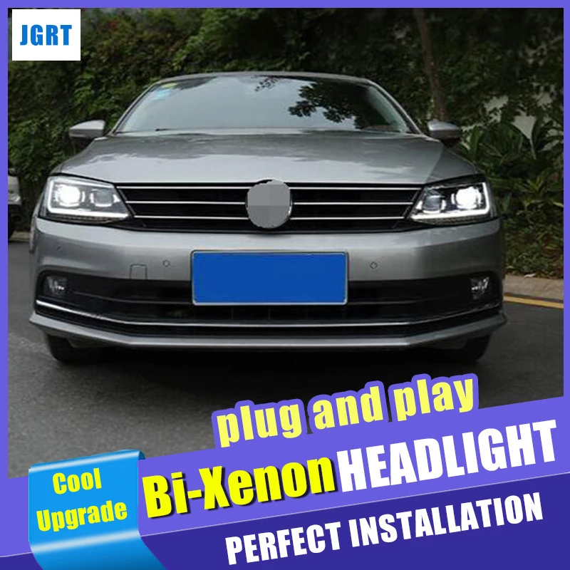 Автомобильный Стайлинг для фары для Volkswagen Jetta 2012- для Jetta MK6 светодиодный комплект фар HID светодиодный биксеноновый объектив СВЕТОДИОДНЫЙ drl динамические поворотные огни