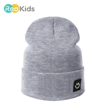 REAKIDS, детские зимние шапочки, шапка для детей, теплые шапки и кепки для мальчиков и девочек, Зимняя Вязаная хлопковая детская шапка, шапочки с запахом