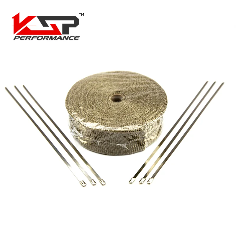 Kingsun 1''x50' Titanium Heat Exhaust Manifold Header Downpipe Heat