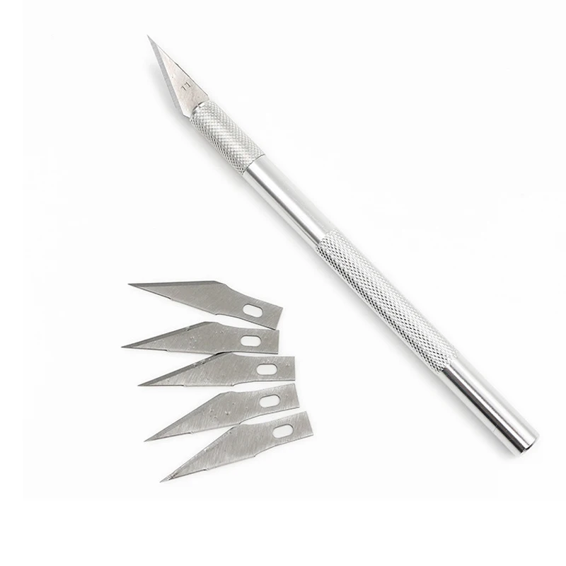 7pcs Metal Handle Hobby Knife Carving Blade Tools Craft Sculpture