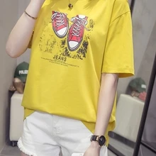 CHUNLI большой размер L XL 2XL 3XL 4XL Женская Весенняя-летняя свободная футболка с коротким рукавом A1013