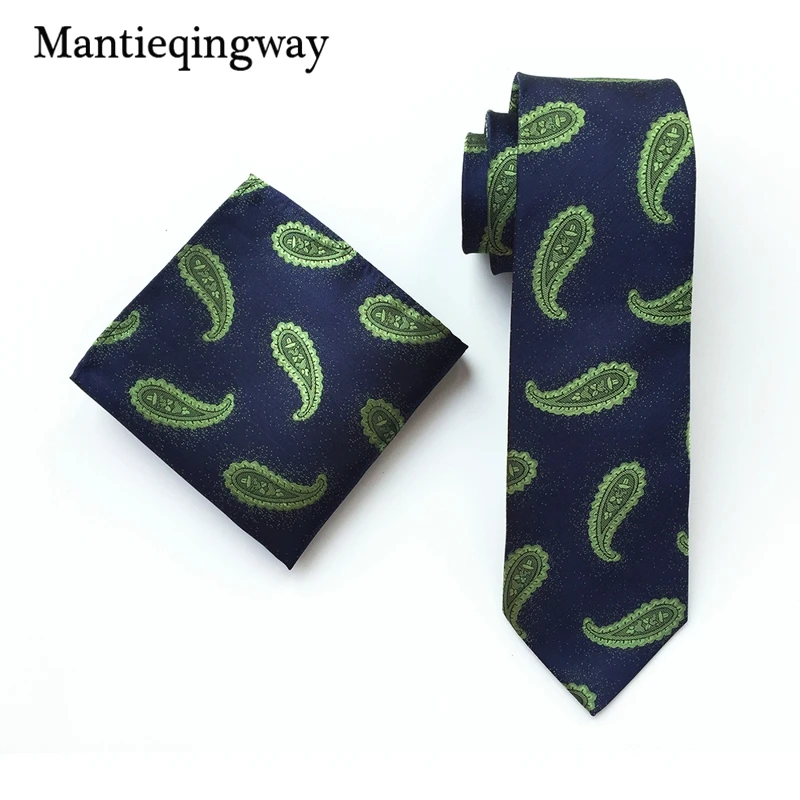 Mantieqingway бренд полиэстер платок галстук набор Повседневное печатных Галстуки для Для мужчин Свадебная вечеринка платок Бизнес галстук