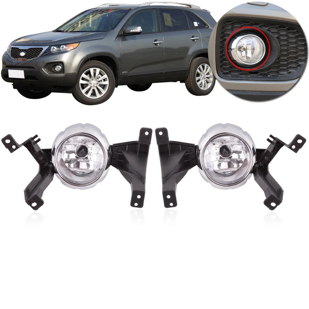 

CAPQX 1Pair Front bumper fog light For KIA Sorento 2.2T 2.4L 09-12 Driving foglight Fog Lamp Running light Day lamp 92201-2P000