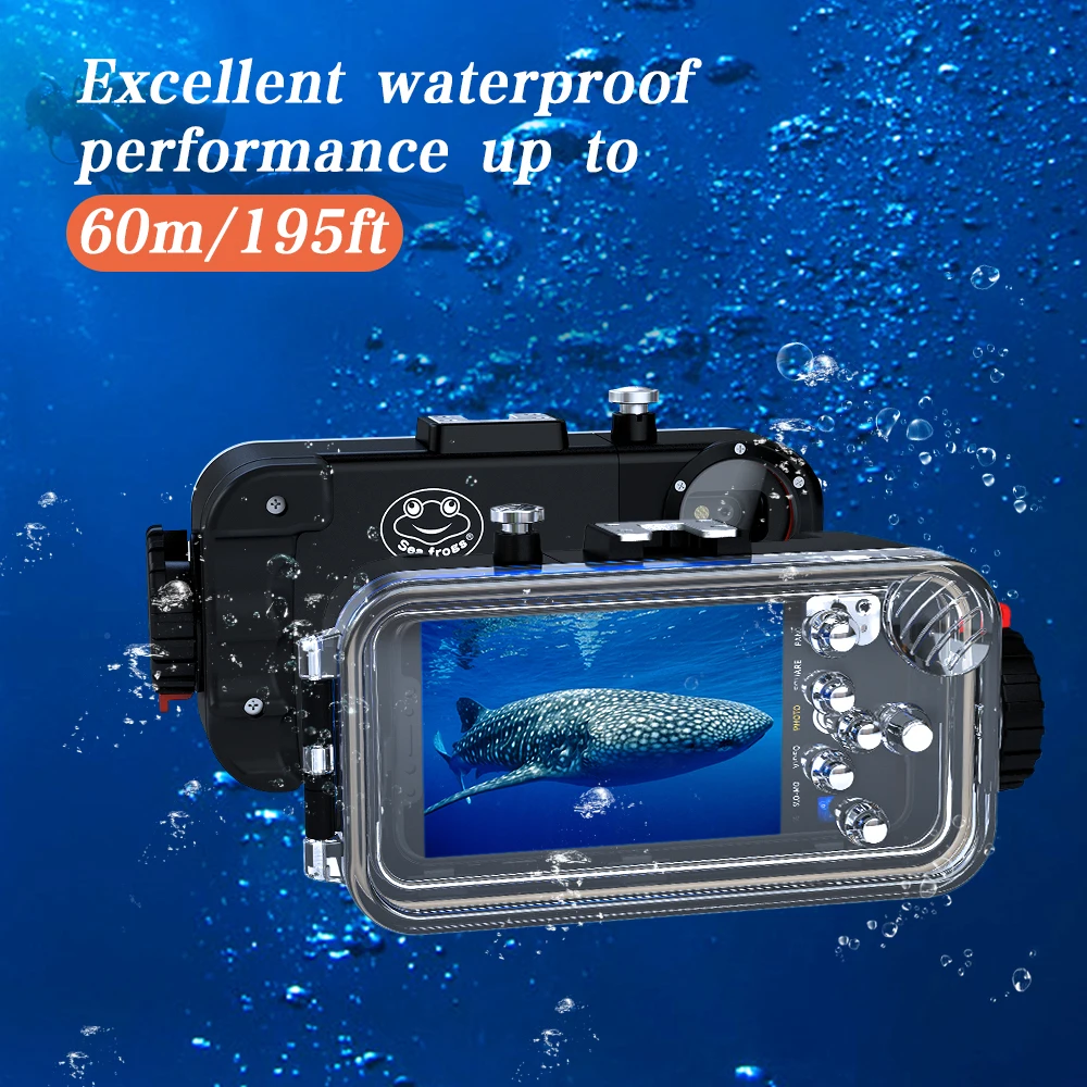 Diving Phone Housing case For iPhone X 60m Professional Waterproof Protective Cover Color Filter Shoot bright Photo Necessary (4)