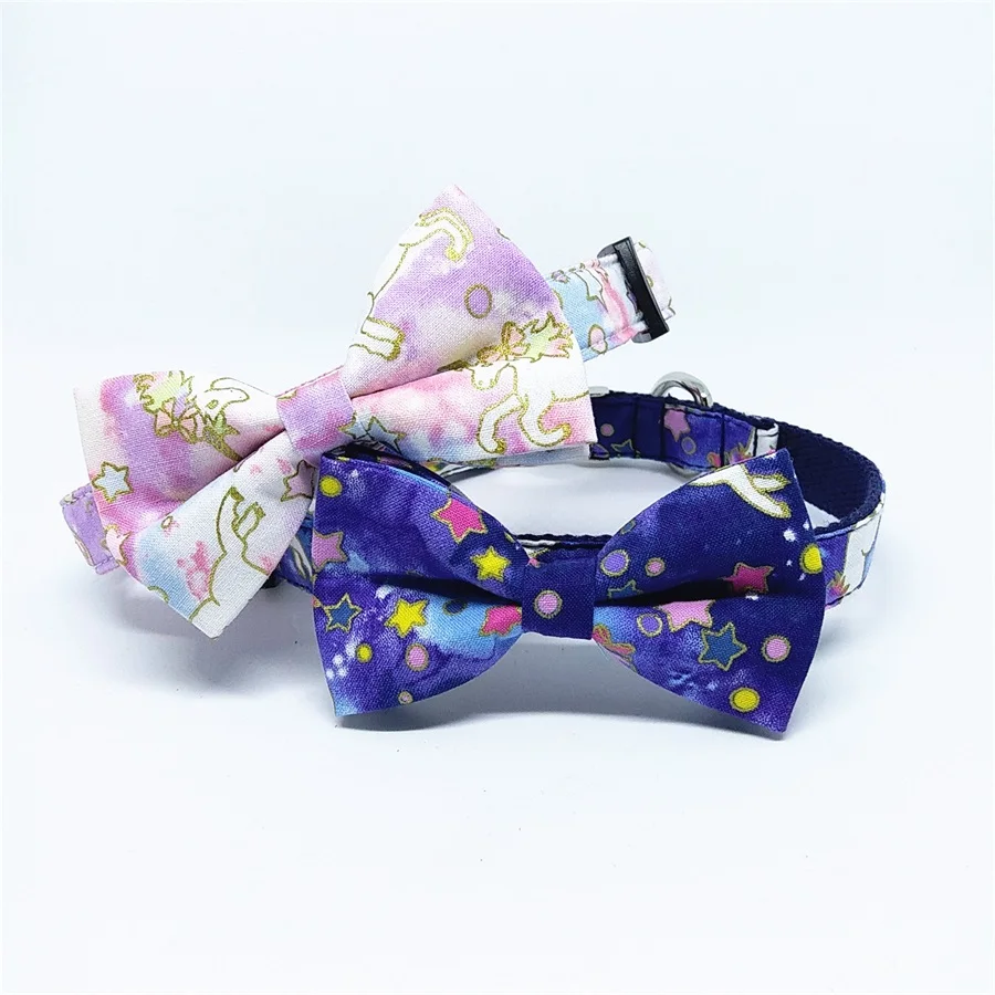 

handmade Personalized Unicorn Pattern Dog Collar ,cat accessory, pet gift, Party dog collar diy