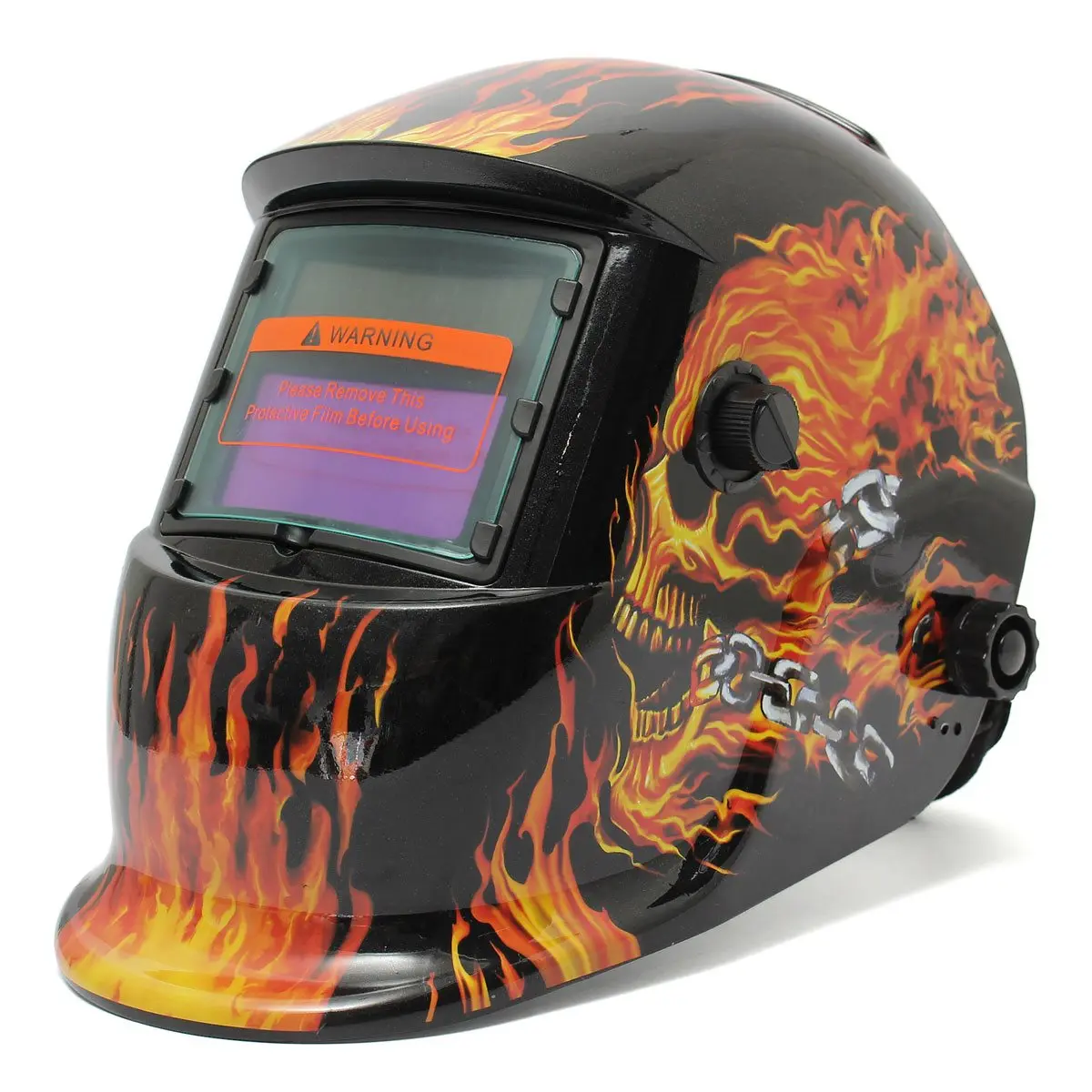 

Best Vivacious Skull Head Flame Solar Auto Darkening Welding Helmet Mask Cap Goggles Tool UV/IR Presevation