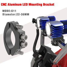 Conjunto 1 BOSMAA G11/G13 Motocicleta LEVOU Farol Suporte De Montagem Grampos Titular Driving Caça Luz de Nevoeiro lâmpada Para 22 -54mm Tubo Garfo