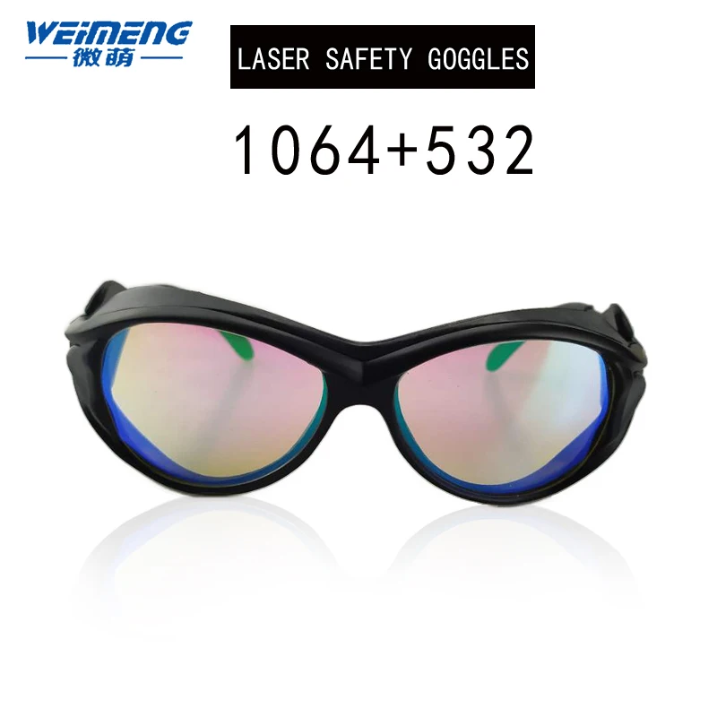 

Weimeng 1064+532nm Laser safety goggles eye protection reflect type black PC frame OD+6 For Laser Machine