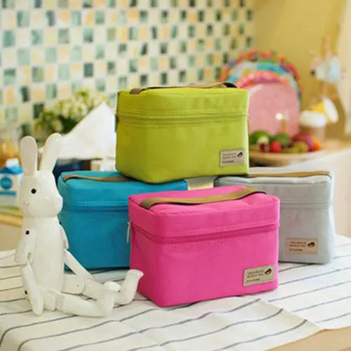 

Portable Thermal Travel Picnic Lunch Box Storage Bag Waterproof Picnic Carry Tote Lunch bags Green Blue Gray Rose Red