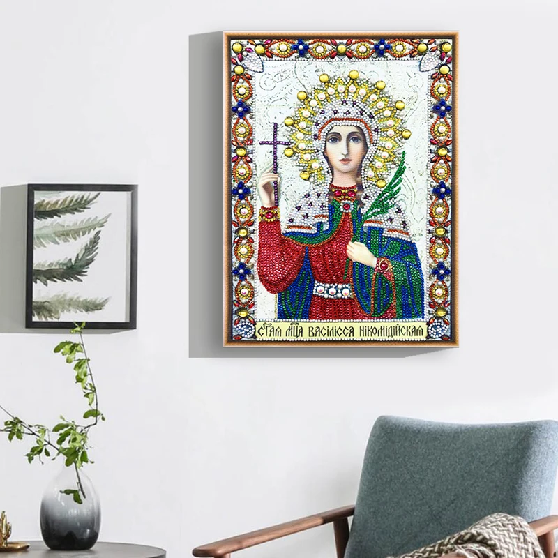 RUBOS DIY Diamond Painting Icons Theotokos Jerusalem Religion Diamond Embroidery 5D Big Bead Pearls Glass Mosaic 3D Crystal Sale (2)