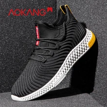 AOKANG 2019 Ins Sneakers Spring Casual Shoes Men Comfortable Breathable Light Flats White Lace Up Tenis Masculino Adulto